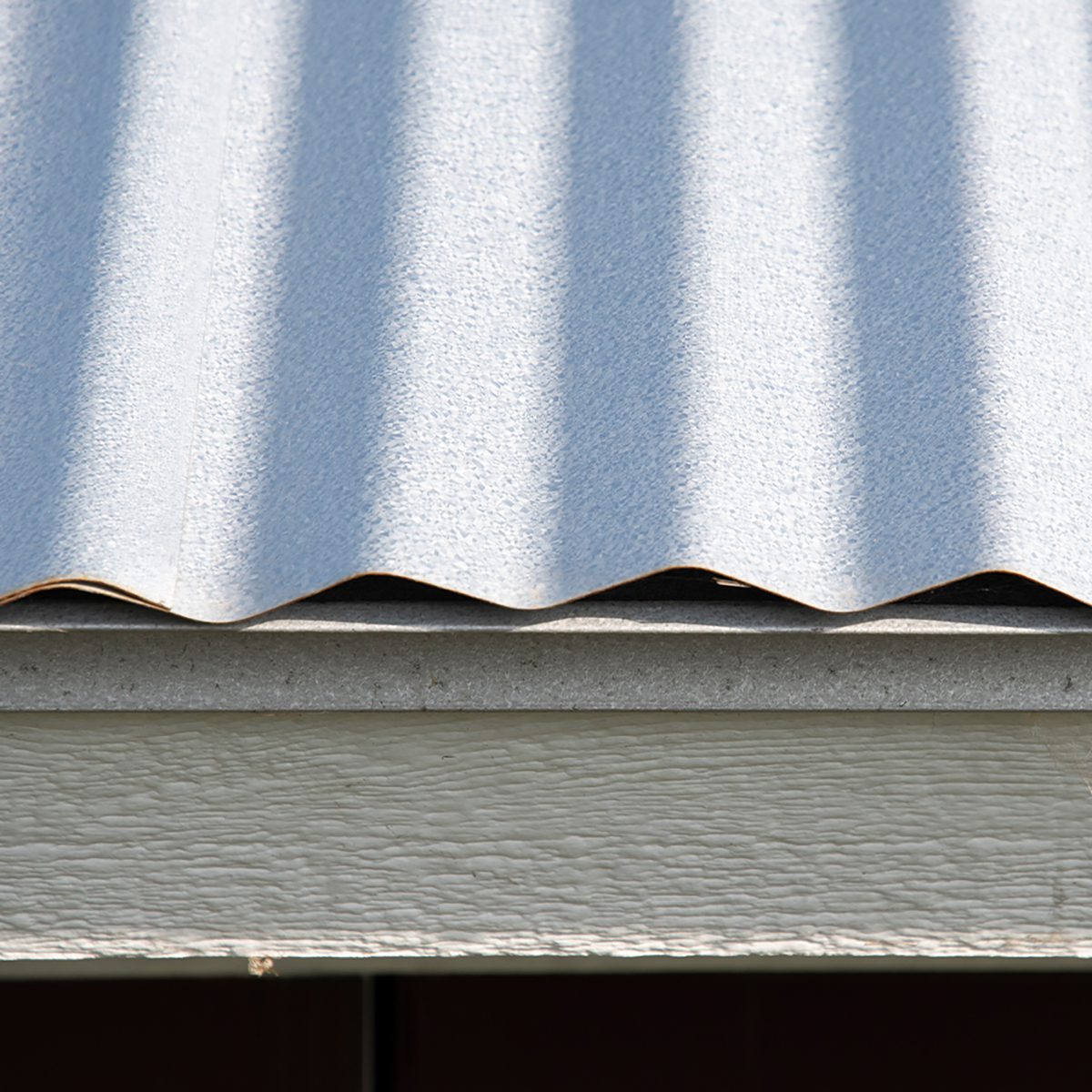 Close up of the metal roof 