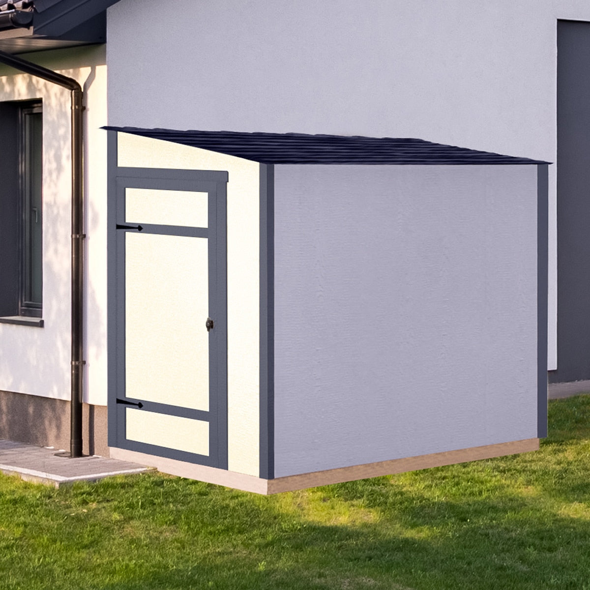 showing the shed against a home