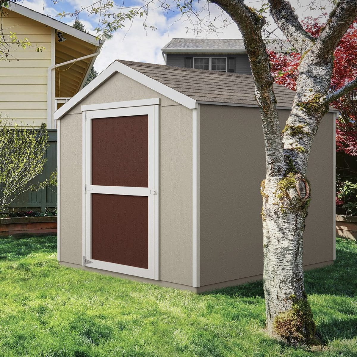 spacious storage shed for backyards